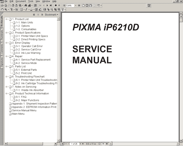 CANON iP6210D printer<br> Service Manual