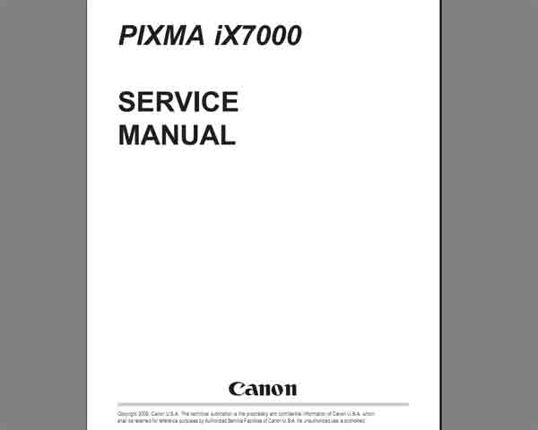 CANON iX7000 Service Manual