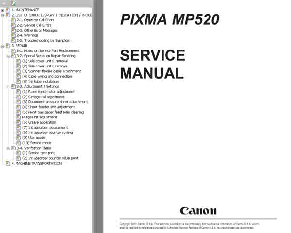 CANON MP520 Service Manual