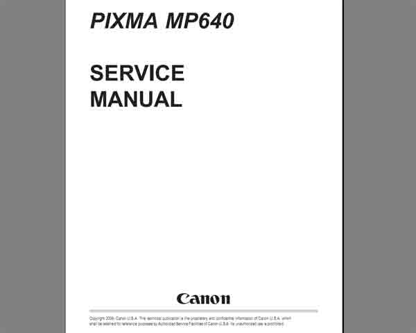 CANON MP640 Service Manual
