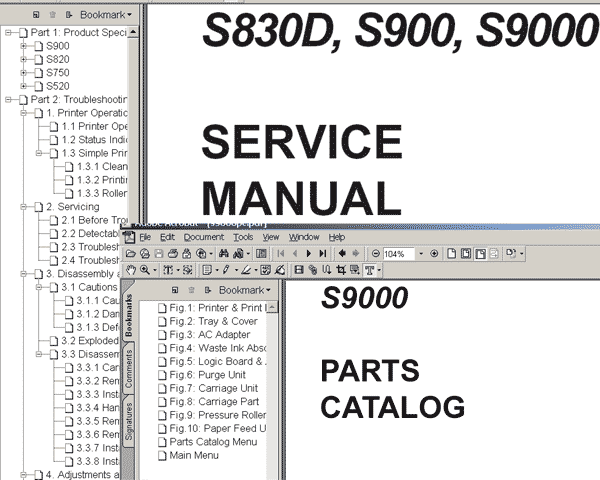CANON S9000 printer Service Manual and Parts Catalog