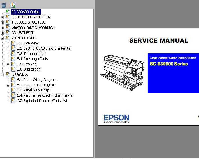 Epson <b>SC-S30600 Series </b> Large Format Color Inkjet Printer  Service Manual  <font color=red>New!</font>