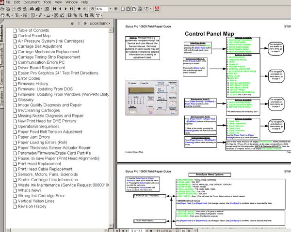 Epson Stylus Pro 10600, PX10 Printers Field Repair Guide