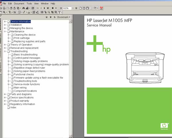 HP LaserJet M1005 MFP<br> Service Manual
