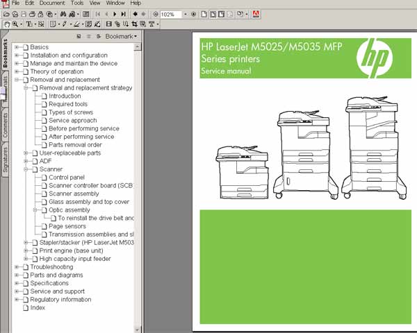 HP LaserJet M5025, M5035 MFP Printers Service Manual ...