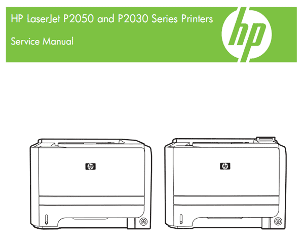 HP LaserJet P2030 Series and HP LaserJet P2050 Series Printers Service Manual, Parts List and Diagrams
