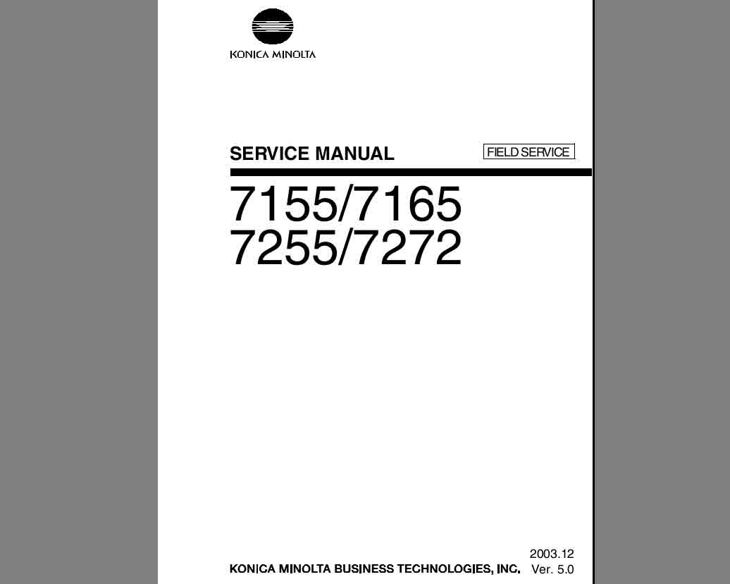 Konica Minolta 7155, 7165, 7255, 7272 Field Service Manual