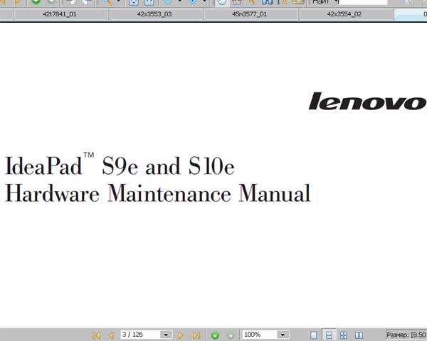 Lenovo  IdeaPad S9e and S10e Notebook <br>Hardware Maintenance Manual  (Service Manual)
