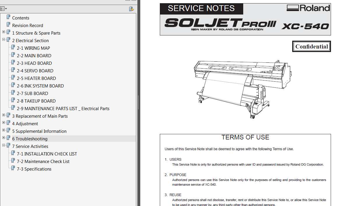 Roland XC-540 Service Manual