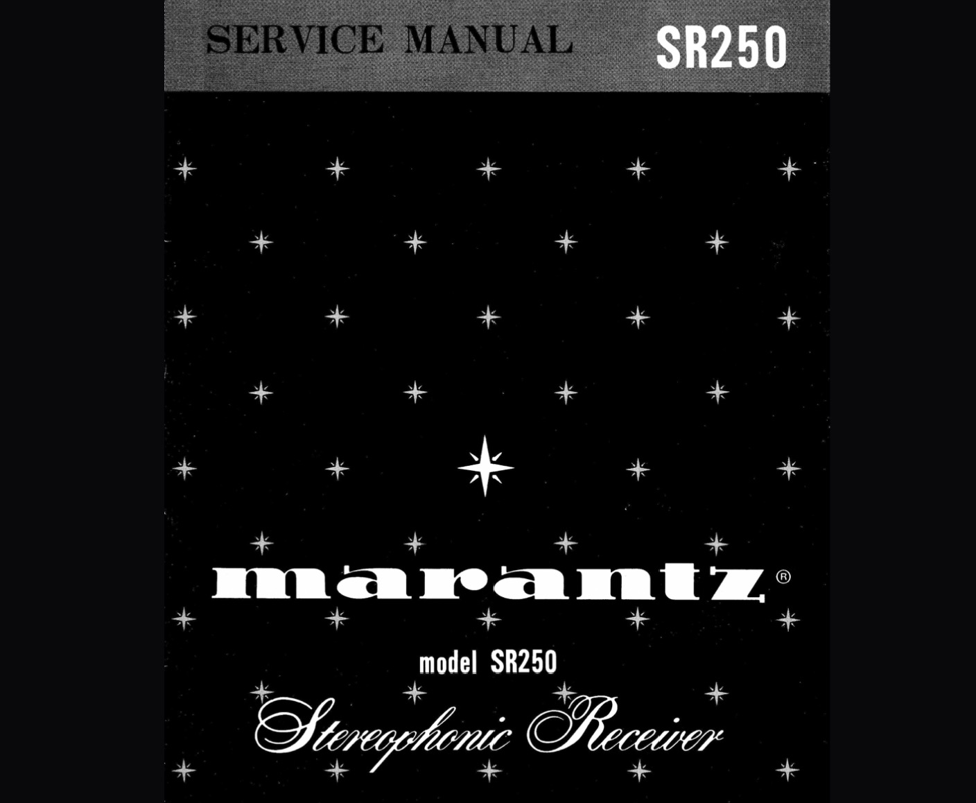Marantz SR250 Stereophonic Receiver Service Manual, Parts List, Exploded View, Wiring and Schematic Diagram