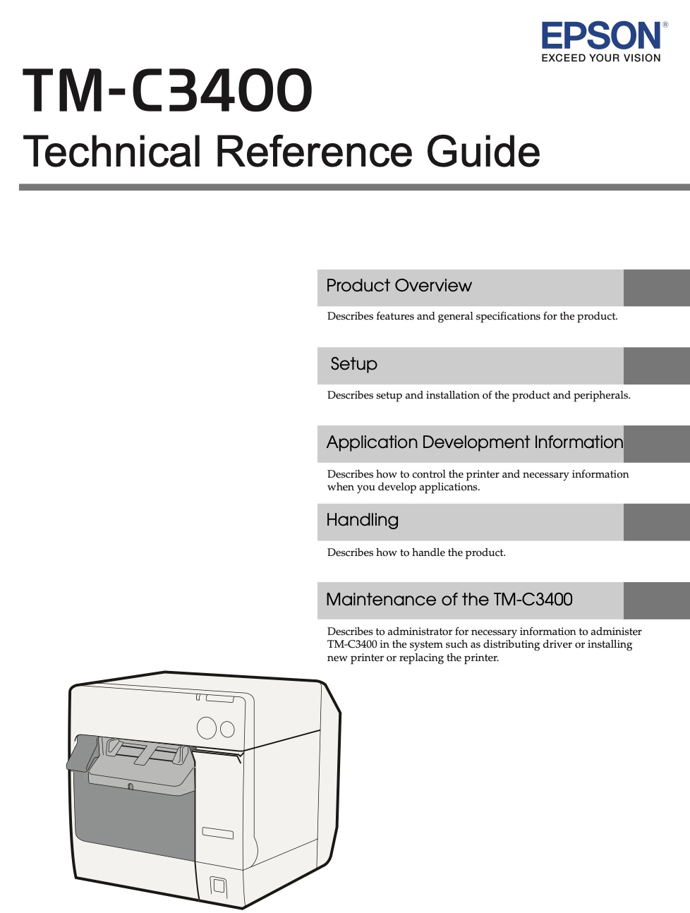 Epson TM-C3400 Technical Reference Guide <font color=red>New!</font>