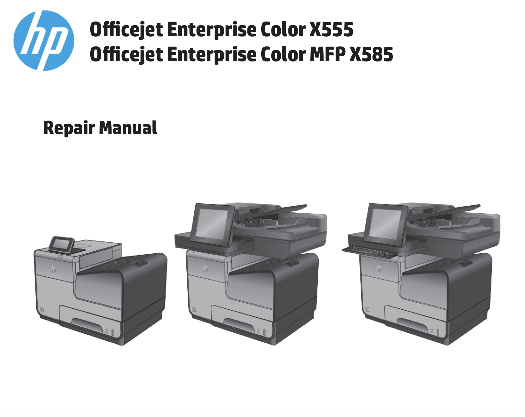 HP Officejet Enterprise Color X555, MFP X585   Parts List and Diagrams