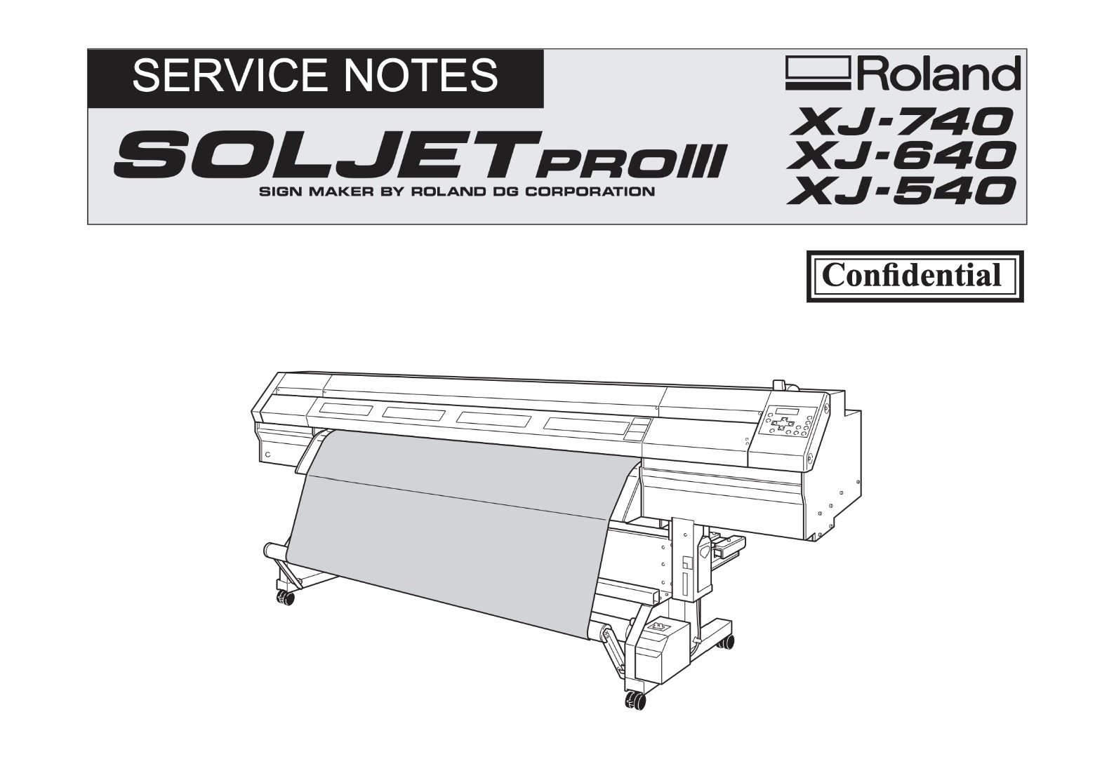 Roland SOLJET pro III XJ-540, XJ-640б XJ-740 Service Notes