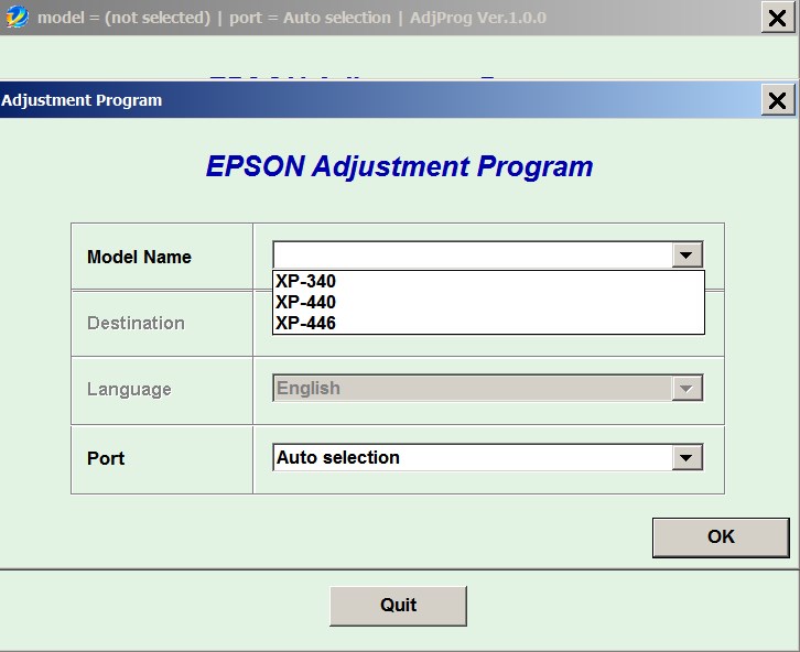 Epson <b> XP-340, XP-440, XP-446  </b> (EAI) Ver.1.0.1 Service Adjustment Program